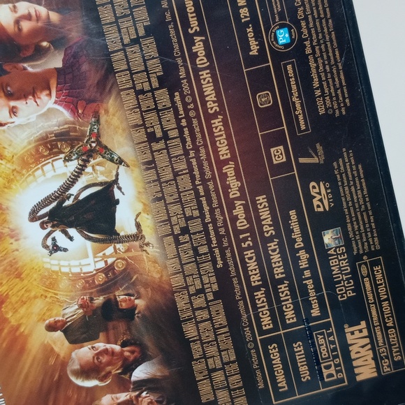 Spiderman 2 Full Screen Edition 2 Disc DVD  2 New Reusable Popcorn Containers - Picture 9 of 12